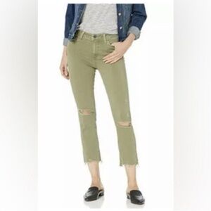 PAIGE Hoxton Distressed Slim Crop Jeans